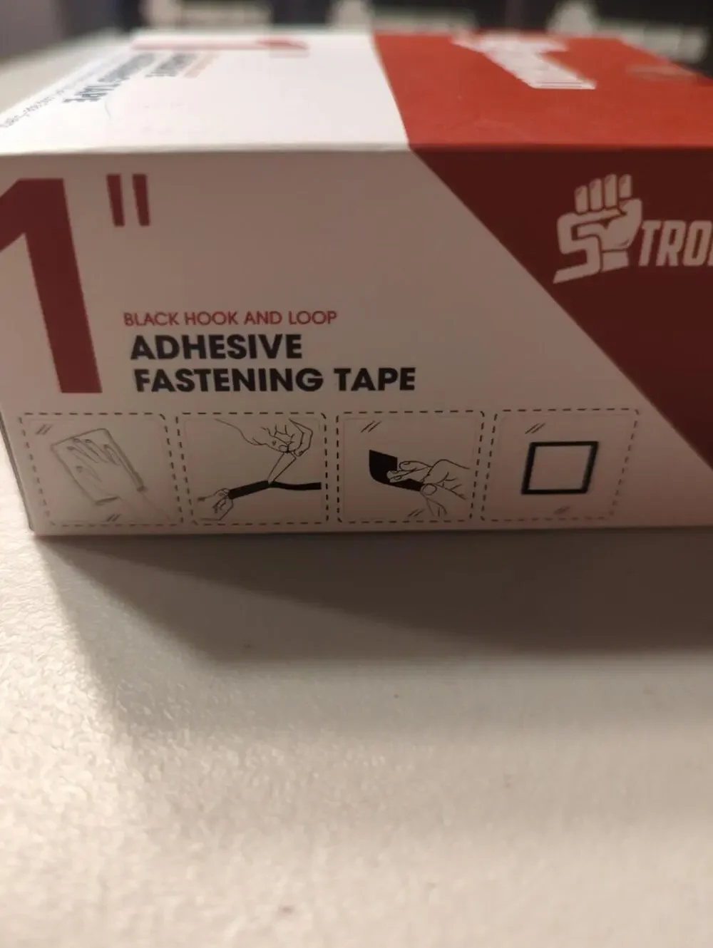 Stronghold Hook and Loop Fastening Tape, 5 yards/roll, 1 inch, Black